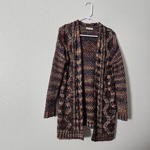 Multicolor Knit Open-Front Cardigan Sz M